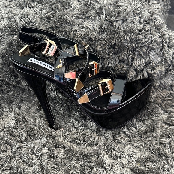 Steve Madden Black High Heel Sandals - Picture 5 of 5